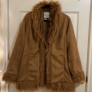 Stoosh Suede Faux Fur Coat